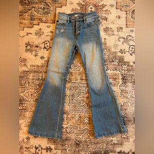 KanCan Distressed Blue Wide Leg Jeans